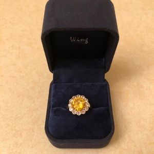 Classic citrine halo ring
